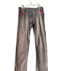 Gymboree Gray Girls Jeans with Pink Bows Size 12